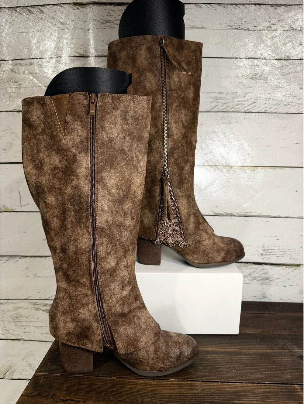 Southern Fried Chics- Southern Sass Tall Brown Boots NWT Size 8 Wide Calf